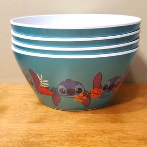 Set of 4 Disney Stitch Melamine Bowls
